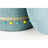 GRADO - poefs - set van twee - opbergruimte - lichtblauw