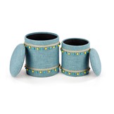 GRADO - poefs - set van twee - opbergruimte - lichtblauw