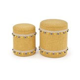 GRADO - poefs - set van twee - opbergruimte - geel
