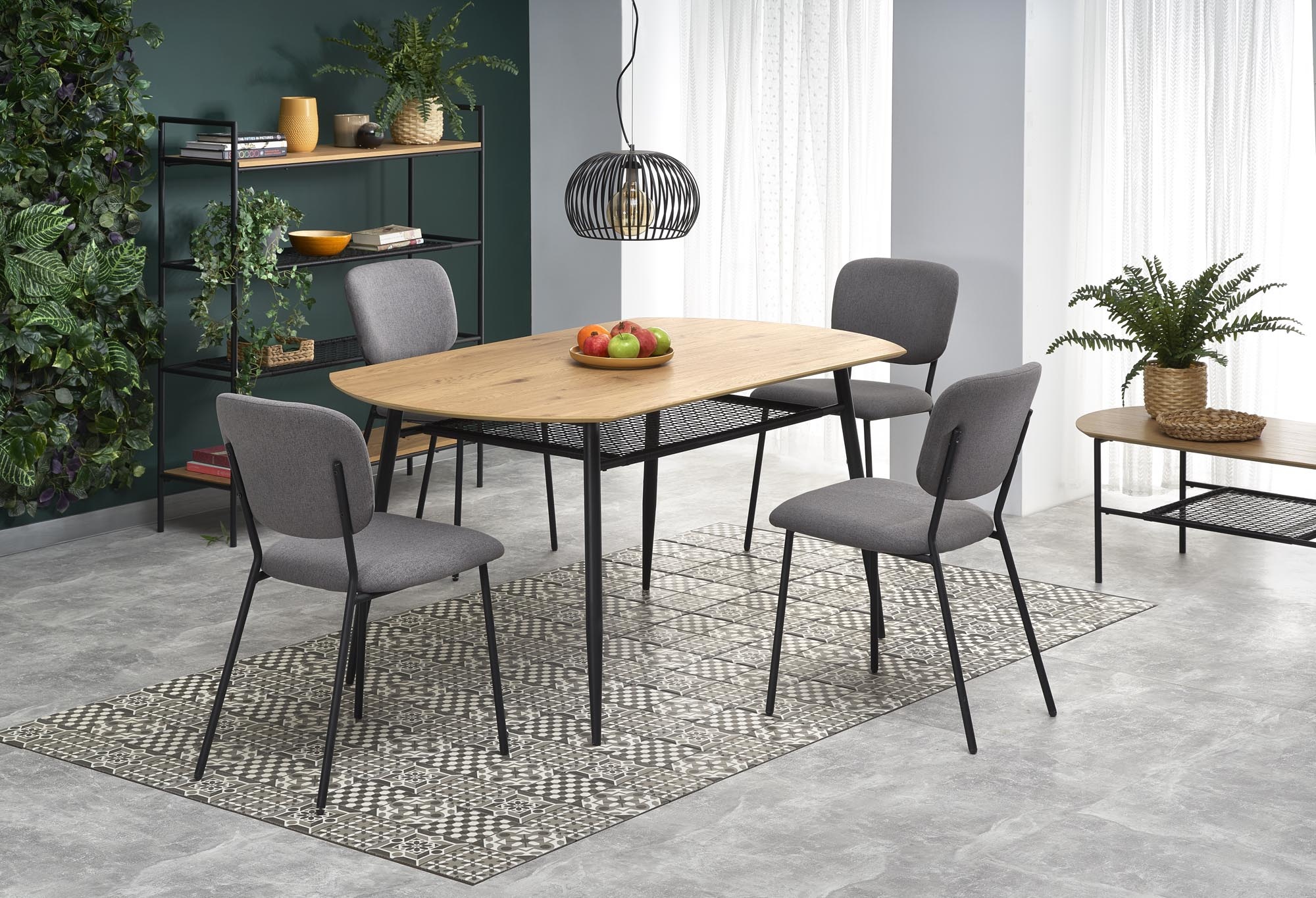 JACKSON - eettafel - houten tafelblad - 160x90x77 cm