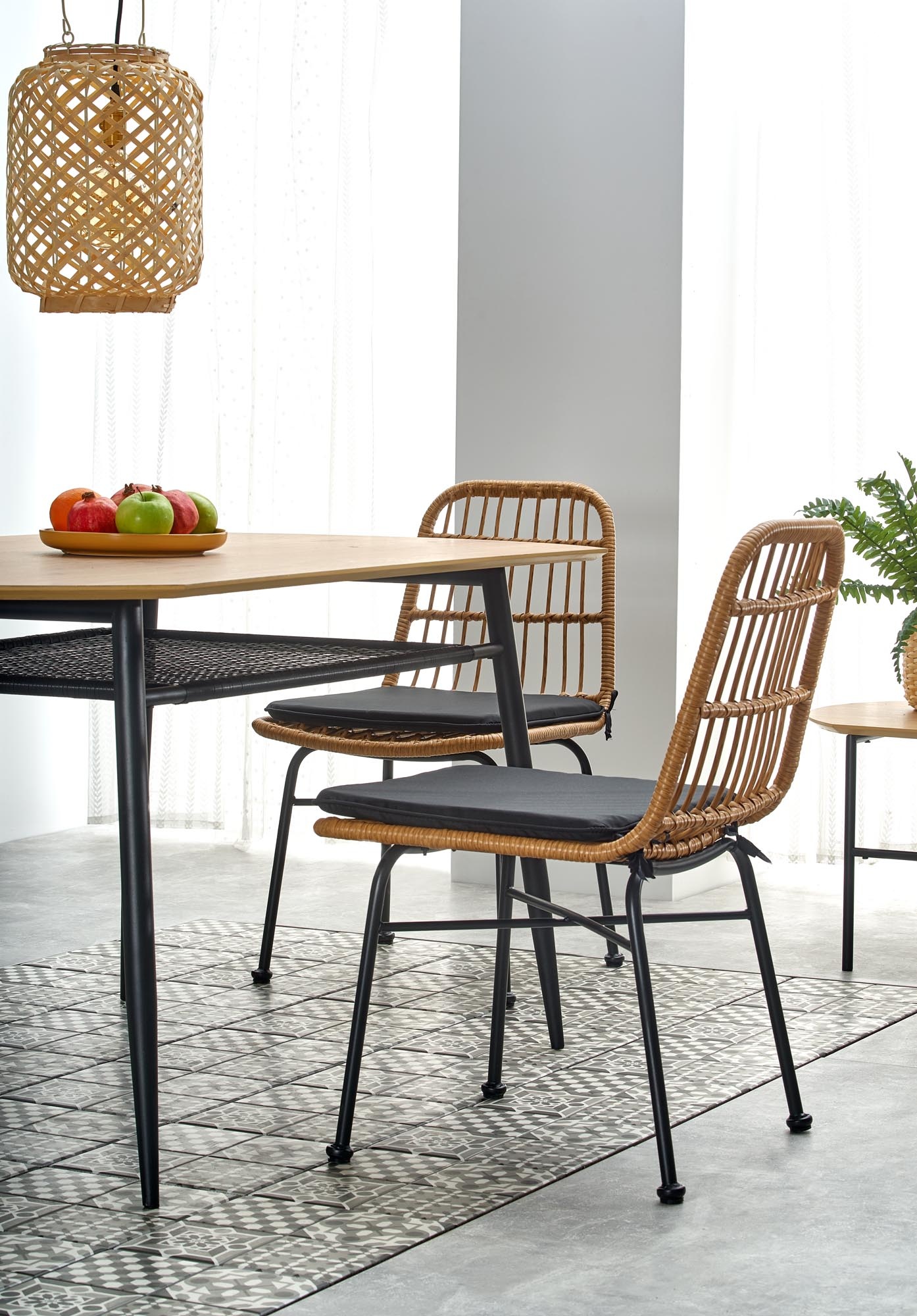 JACKSON - eettafel - houten tafelblad - 160x90x77 cm