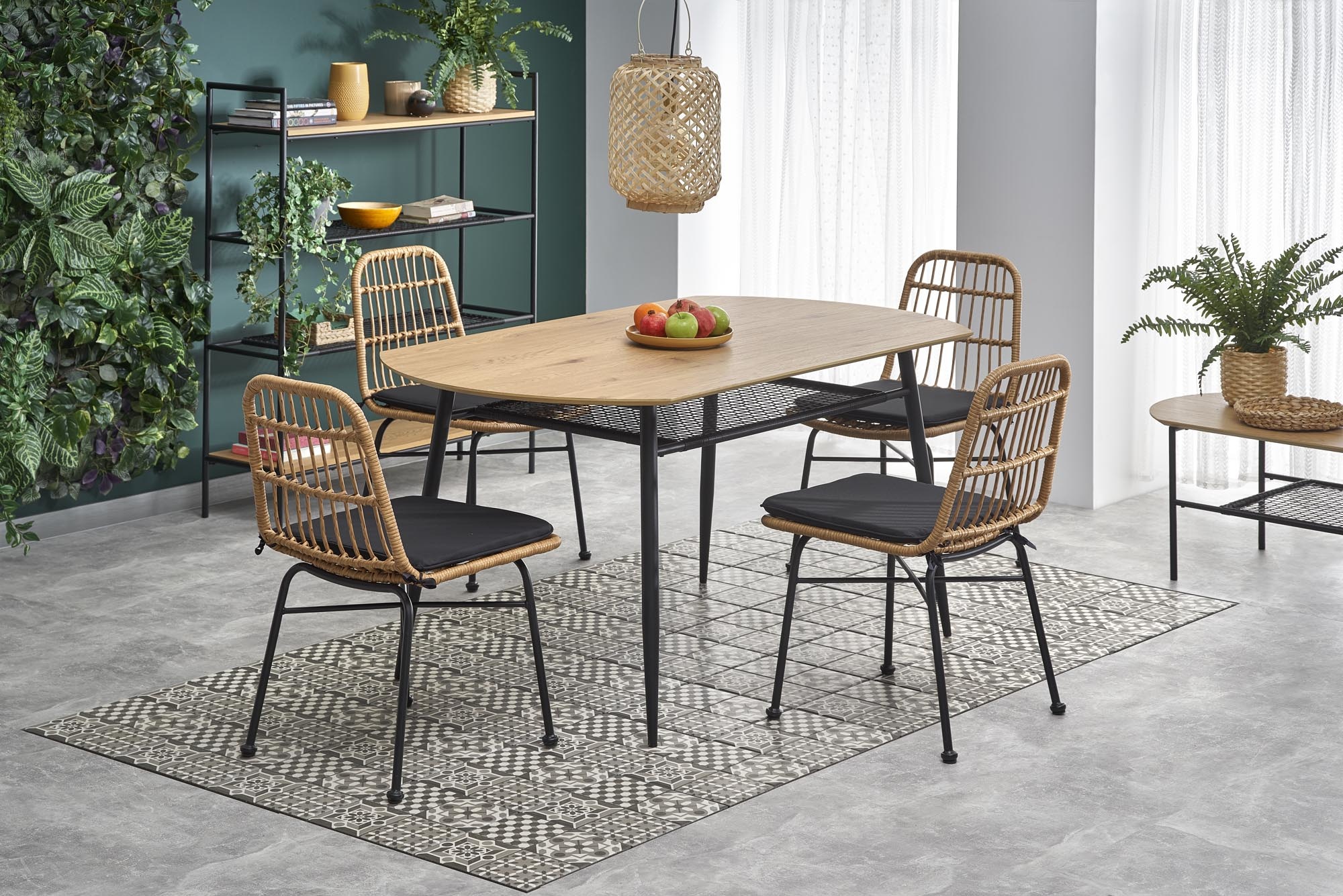 JACKSON - eettafel - houten tafelblad - 160x90x77 cm