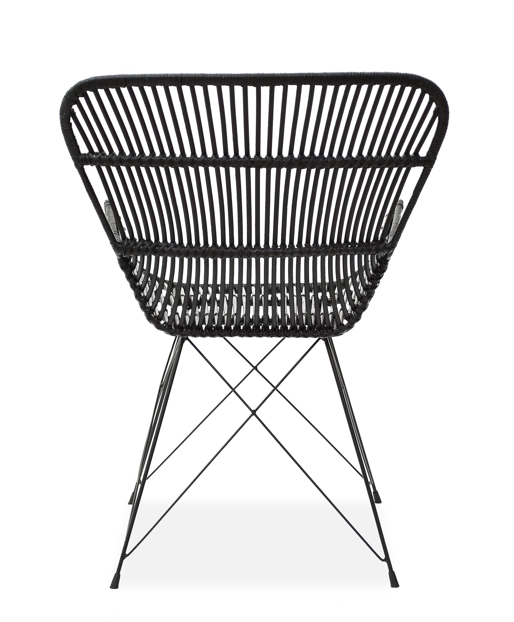 Tuinstoel - natuurlijk rotan - 61x90x63 cm - zwart