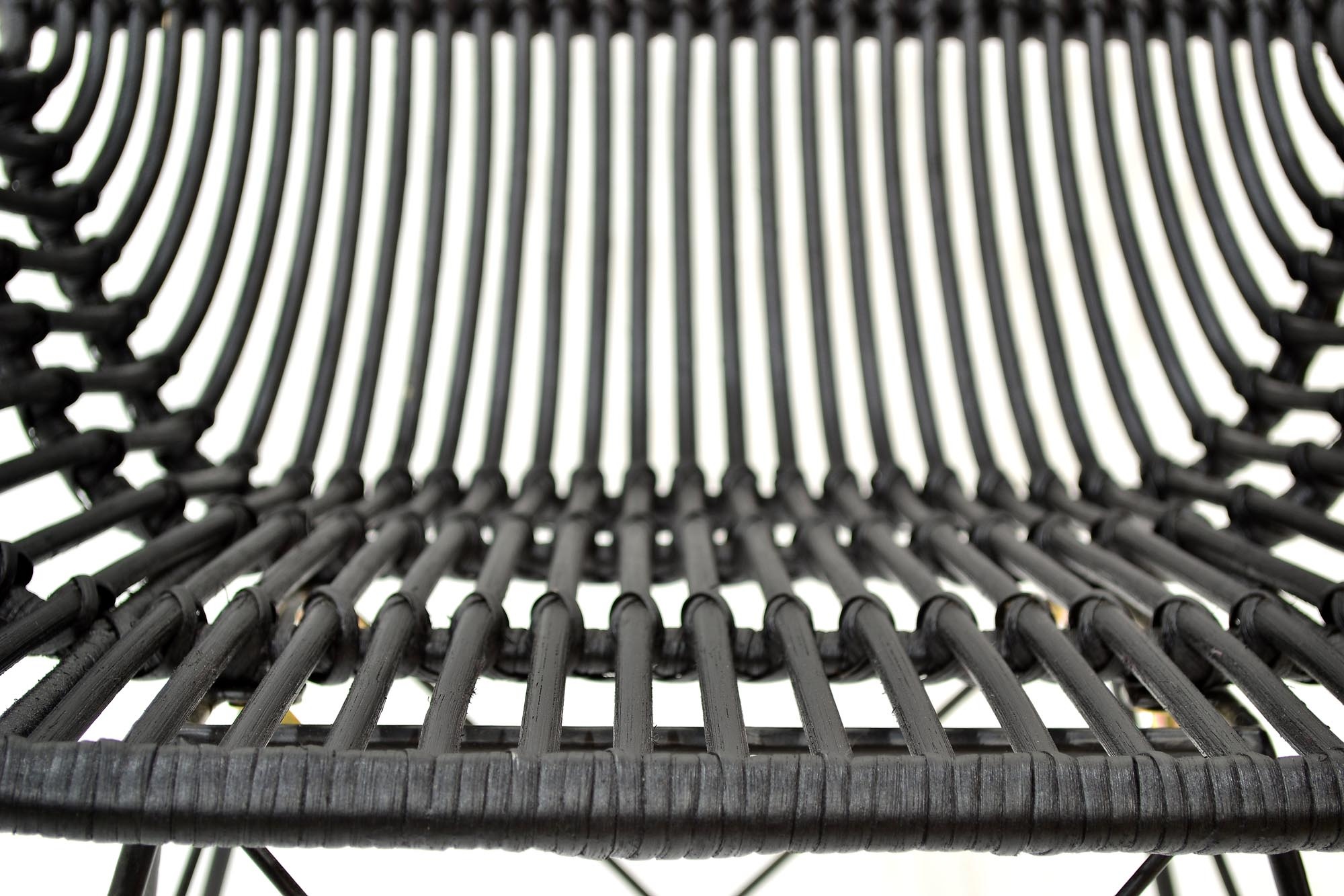Tuinstoel - natuurlijk rotan - 61x90x63 cm - zwart