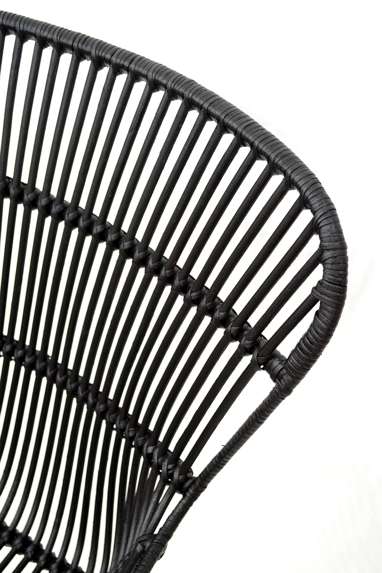 Tuinstoel - natuurlijk rotan - 61x90x63 cm - zwart
