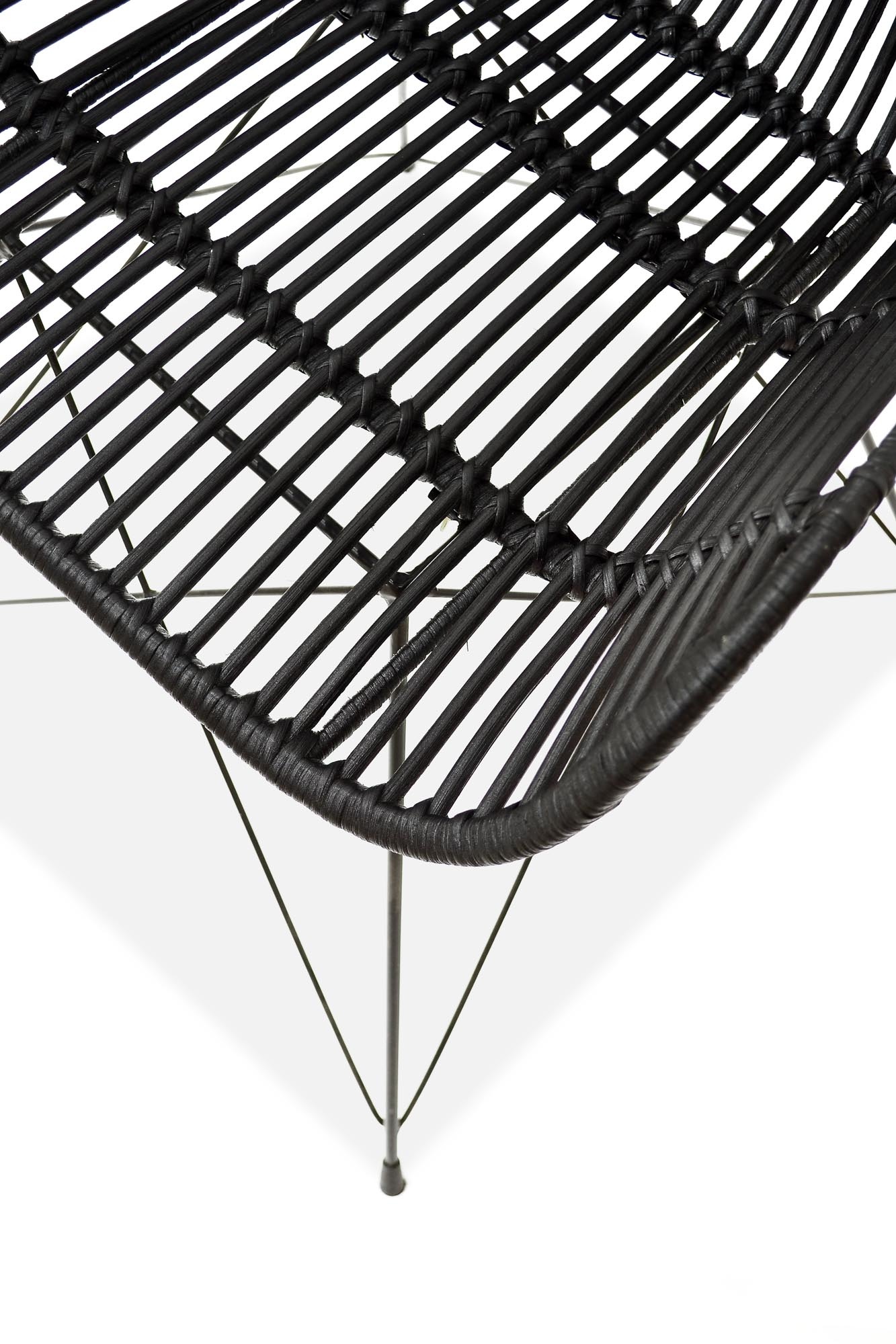 Tuinstoel - natuurlijk rotan - 61x90x63 cm - zwart