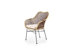 Tuinstoel - natuurlijk rotan - kussen - 64x89x64 cm