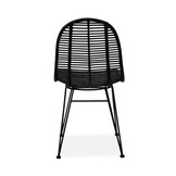 Tuinstoel - natuurlijk rotan - 44x90x55 cm - zwart
