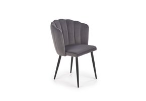 Stoel - schelp stoel - fluwelen stof - 60x84x58 cm - grijs