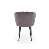 Stoel - schelp stoel - fluwelen stof - 60x84x58 cm - grijs
