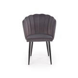 Stoel - schelp stoel - fluwelen stof - 60x84x58 cm - grijs