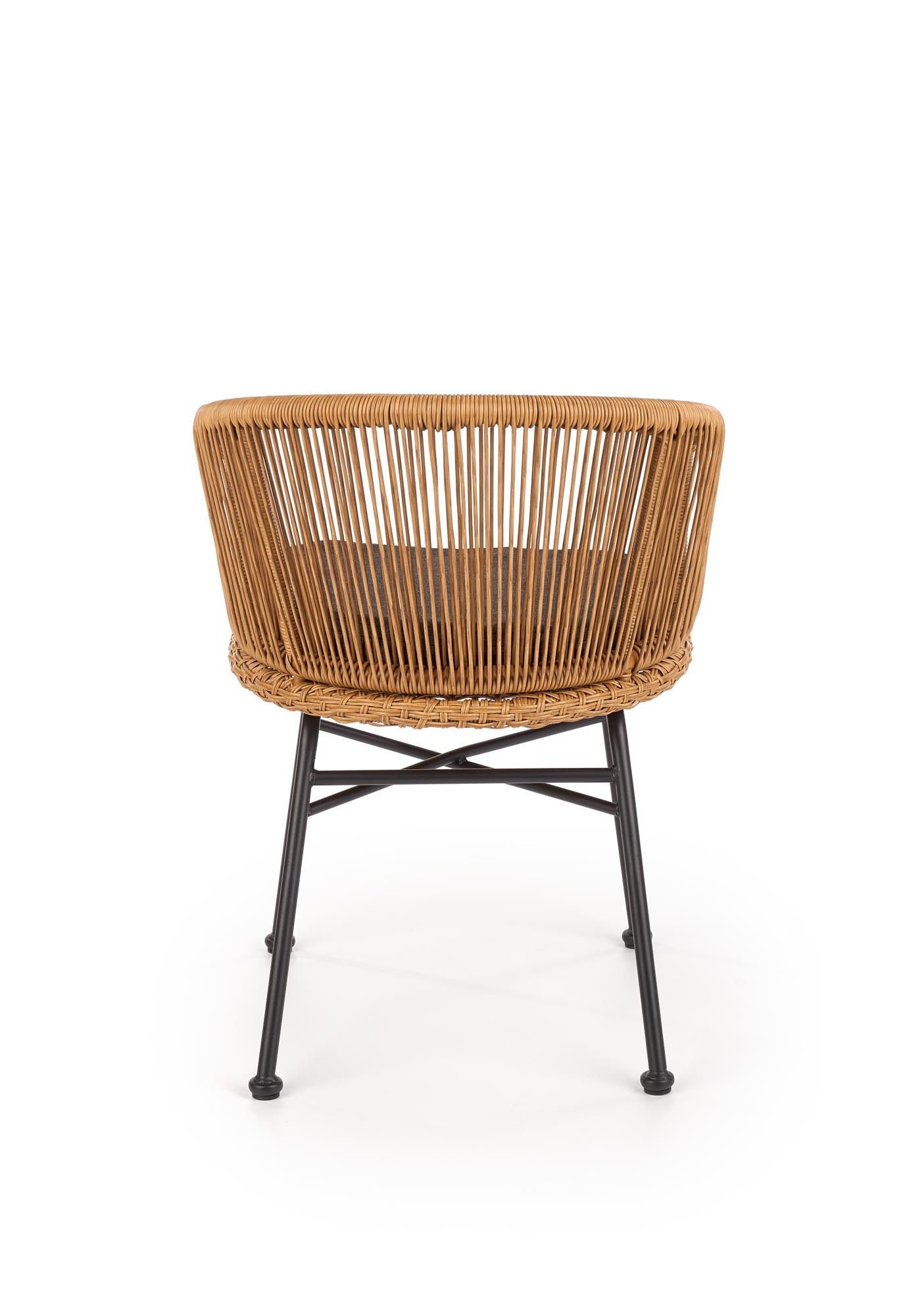 Tuinstoel - synthetisch rotan - kussen - 55x74x47 cm