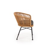 Tuinstoel - synthetisch rotan - kussen - 55x74x47 cm