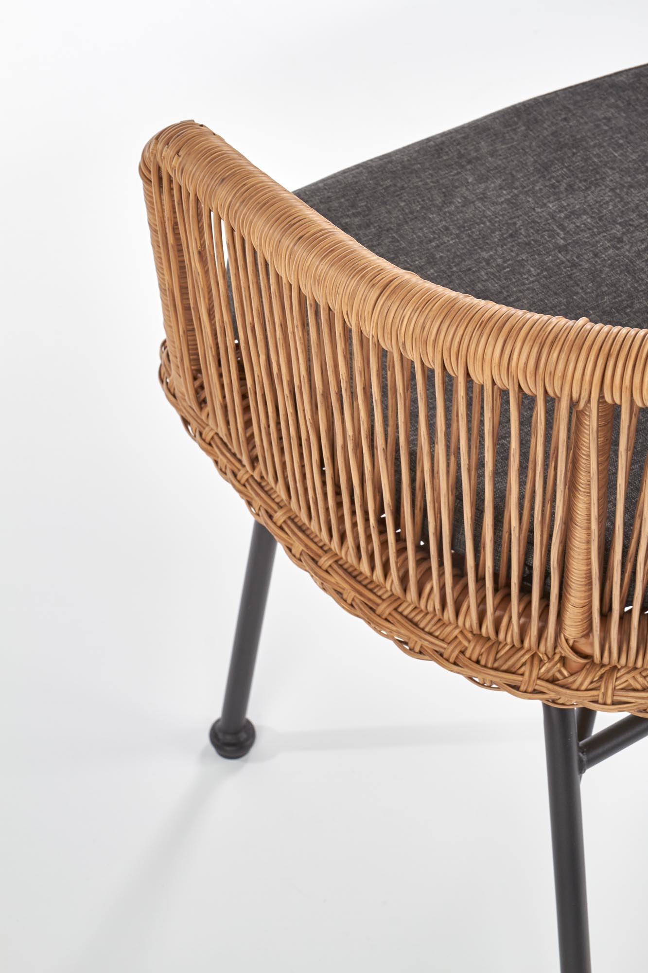 Tuinstoel - synthetisch rotan - kussen - 55x74x47 cm
