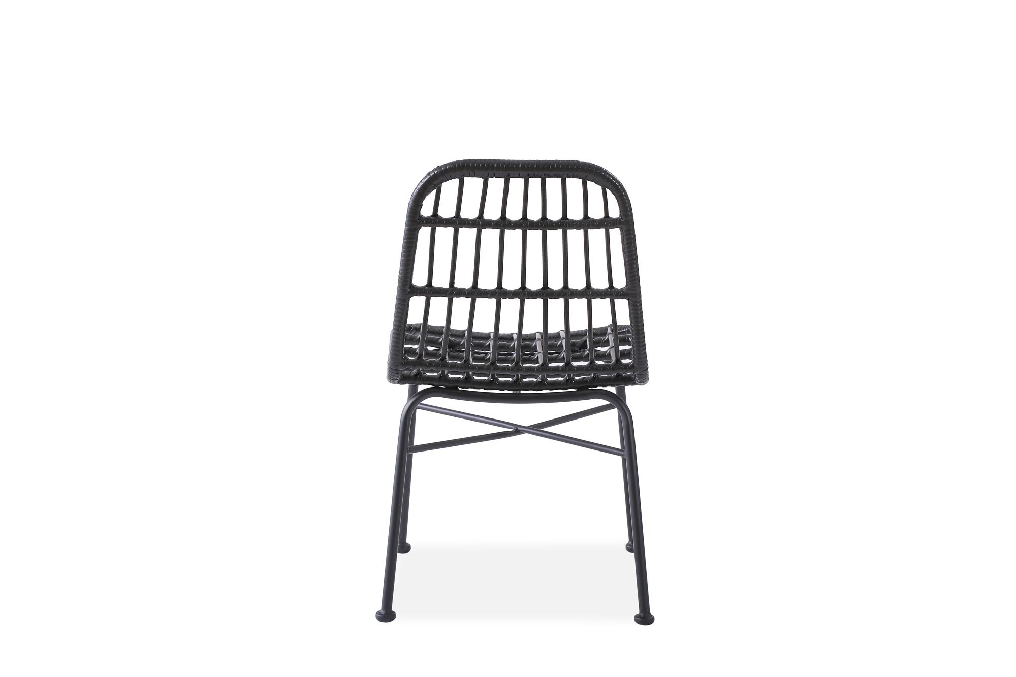 Tuinstoel - kunststof rotan - kussen - 47x85x45 cm - zwart