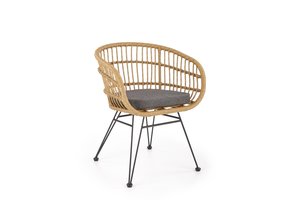 Tuinstoel - synthetisch rotan - kussen - 79x58x63 cm