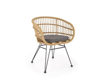 Tuinstoel - synthetisch rotan - kussen - 79x58x63 cm