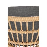 Tuinstoel - synthetisch rotan - kussen - 79x58x63 cm