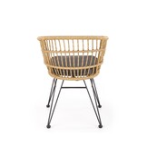 Tuinstoel - synthetisch rotan - kussen - 79x58x63 cm