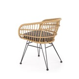 Tuinstoel - synthetisch rotan - kussen - 79x58x63 cm