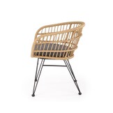 Tuinstoel - synthetisch rotan - kussen - 79x58x63 cm