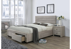 KAYLEON - tweepersoonsbed - met laden - klassiek - beige