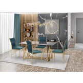 KONAMI - eettafel - glas - rechthoekig - 160x90x75 cm - zwart