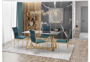 KONAMI - eettafel - glas - rechthoekig - 160x90x75 cm - zwart