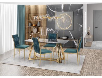 KONAMI - eettafel - glas - rechthoekig - 160x90x75 cm - zwart