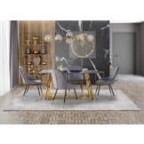 KONAMI - eettafel - glas - rechthoekig - 160x90x75 cm - zwart