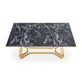 KONAMI - eettafel - glas - rechthoekig - 160x90x75 cm - zwart