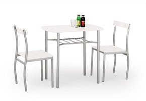LANCE - eettafel set - tafel - 2 stoelen - MDF plaat - wit