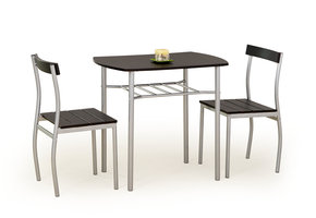 LANCE - eettafel set - tafel - 2 stoelen - MDF plaat - wengé