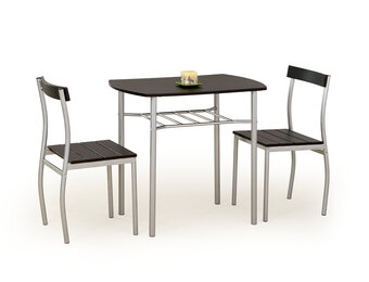 LANCE - eettafel set - tafel - 2 stoelen - MDF plaat - wengé