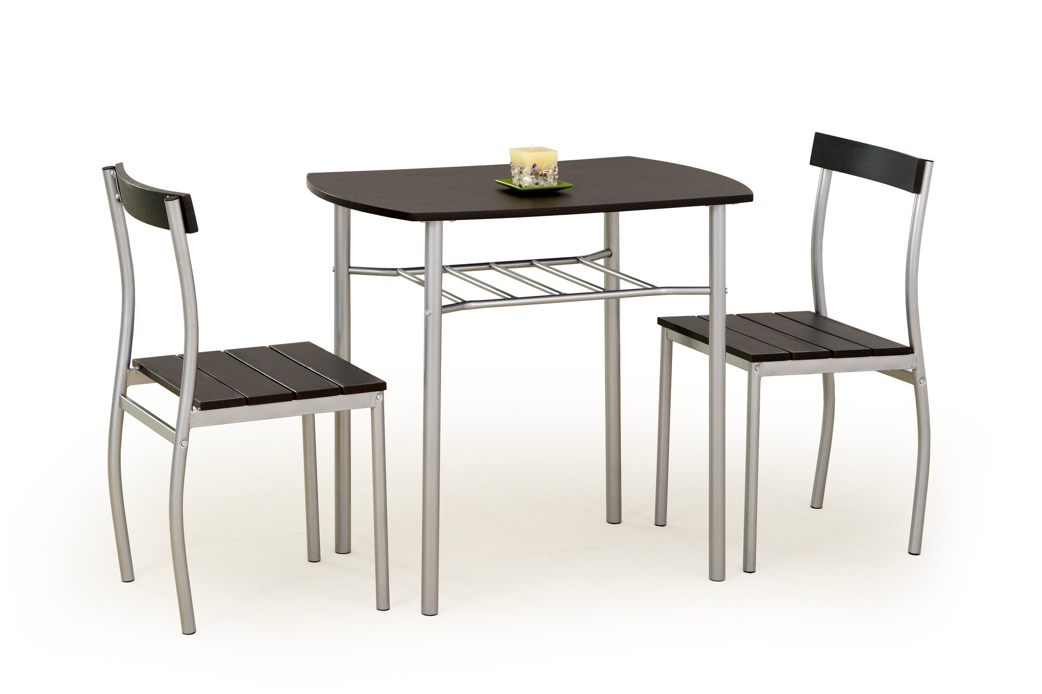 LANCE - eettafel set - tafel - 2 stoelen - MDF plaat - wengé