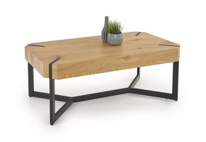 LAVIDA - salontafel - rechthoekig - MDF hout - gouden eik zwart