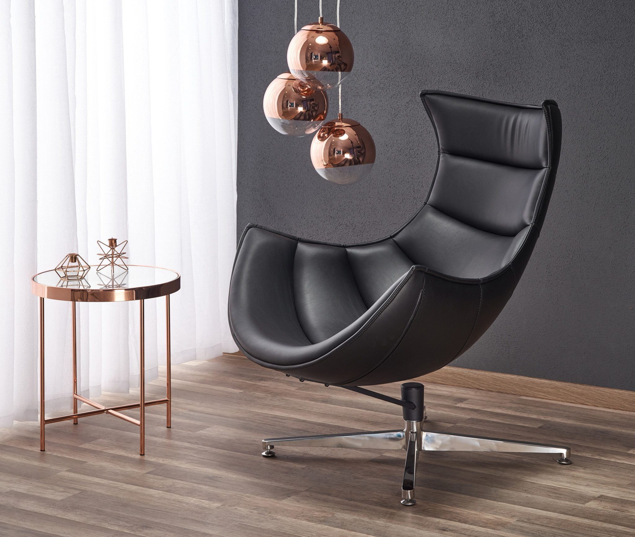 LUXOR - fauteuil - composiet leer - zwart - 86x96x84 cm