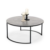 MACAO - salontafel - rond - MDF hout - grijs/zwart - 80x36x80cm