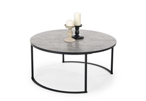 MACAO - salontafel - rond - MDF hout - grijs/zwart - 80x36x80cm