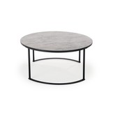 MACAO - salontafel - rond - MDF hout - grijs/zwart - 80x36x80cm