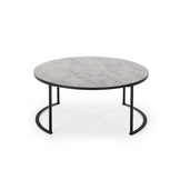 MACAO - salontafel - rond - MDF hout - grijs/zwart - 80x36x80cm