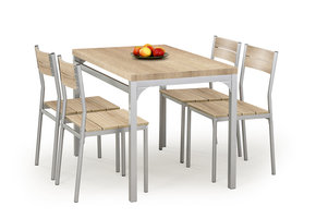 MALCOLM - eettafel set - 4 stoelen - MDF plaat - sonoma eik