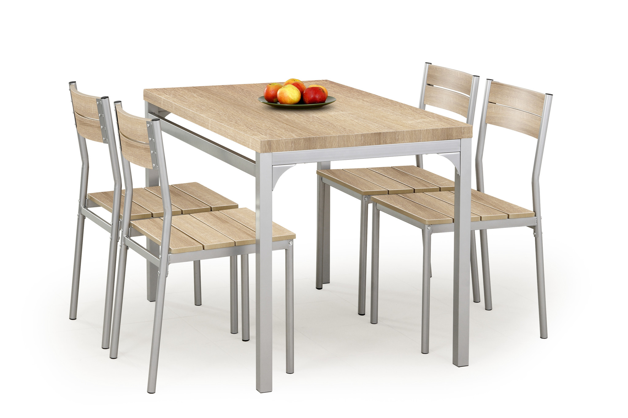 MALCOLM - eettafel set - 4 stoelen - MDF plaat - sonoma eik