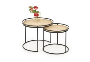 MANADO - salontafels - set van 2 - rond - naturel rotan