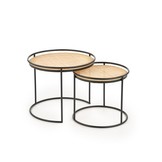 MANADO - salontafels - set van 2 - rond - naturel rotan