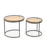 MANADO - salontafels - set van 2 - rond - naturel rotan