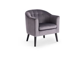 MARSCHAL - fauteuil - stof - grijs/zwart - 70x75x64cm