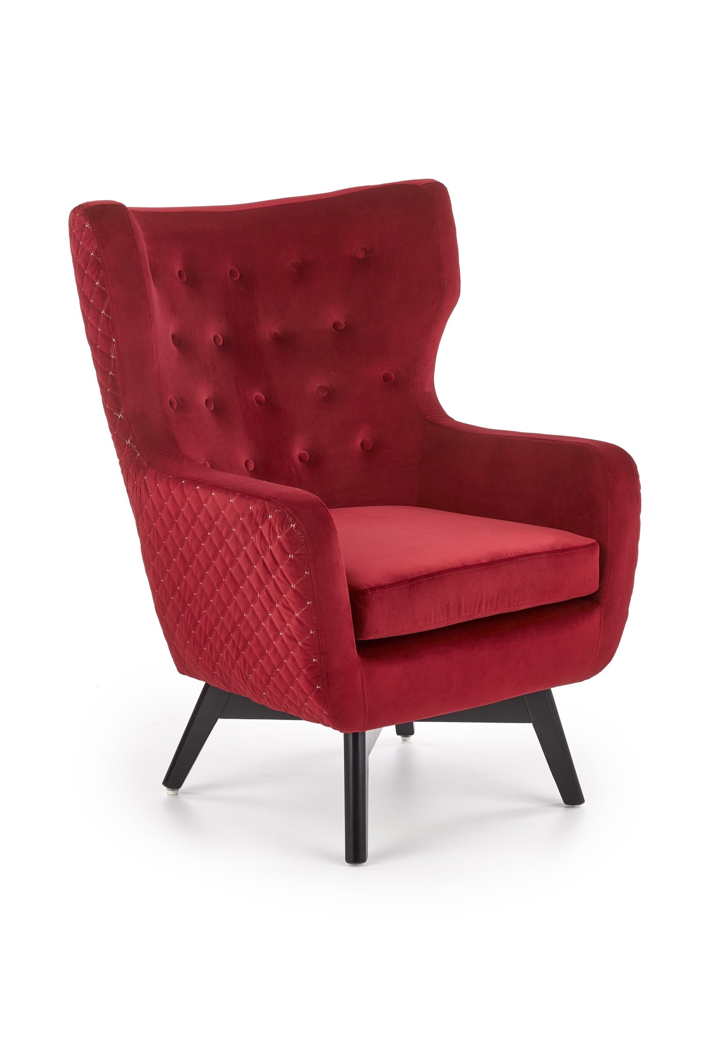 MARVEL - fauteuil - stof - bordeaux/zwart - 75x103x83cm