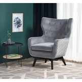 MARVEL - fauteuil - stof - grijs/zwart - 75x103x83cm