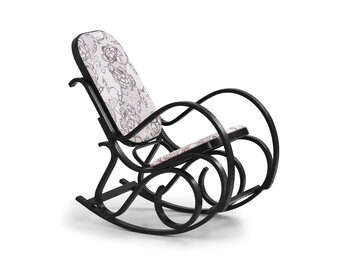 MAX - schommelstoel - hout stof - 52x95x90 cm - meerkleurig